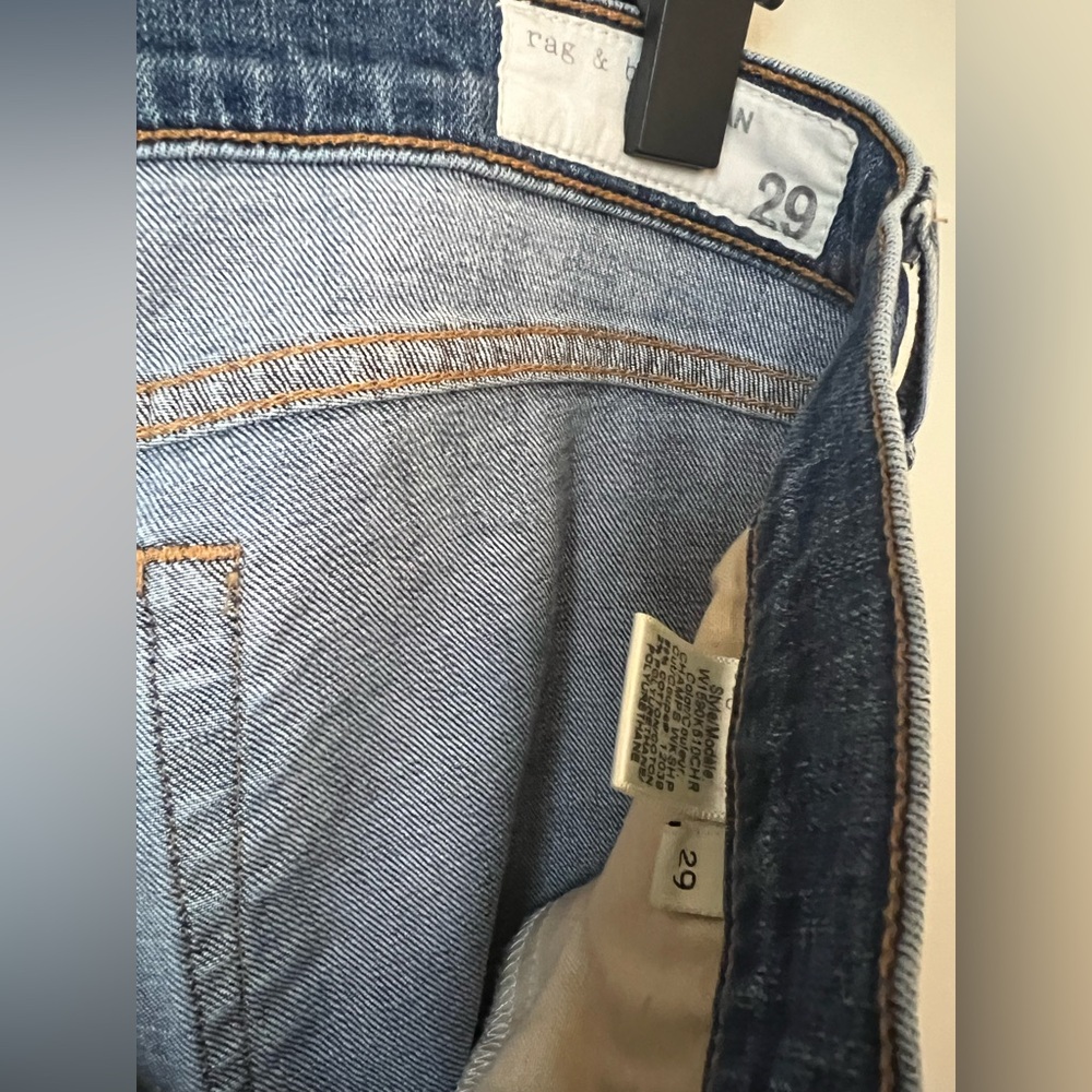 Plaid Patchwork Blue Jeans - image 7